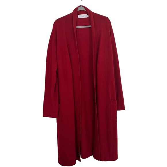 Restoration Hardware RH 100% Cashmere Short Midi Robe Cardigan Red Size L - Picture 3 of 5